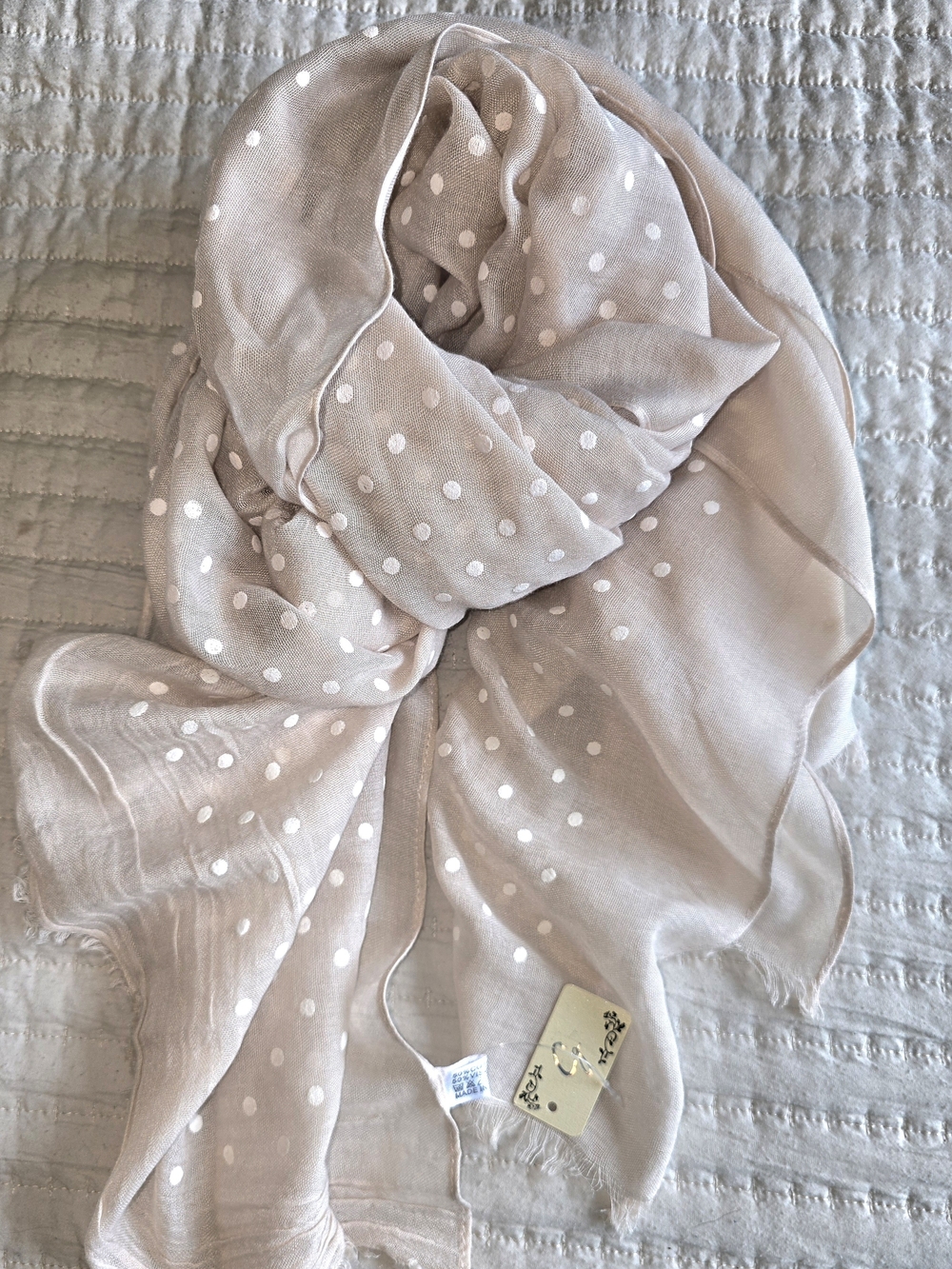 Light Ivory Swiss Dot Women's Scarf